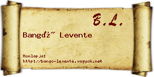 Bangó Levente névjegykártya